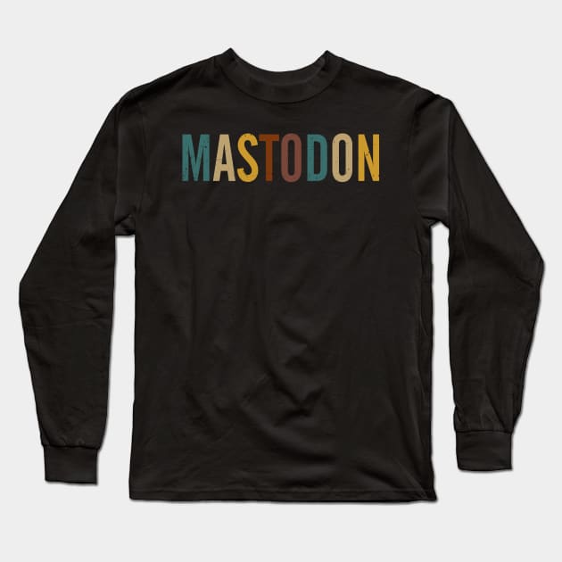 Personalized Mastodon Name Vintage Styles Purple Color 70s 80s 90s Long Sleeve T-Shirt by Gorilla Animal